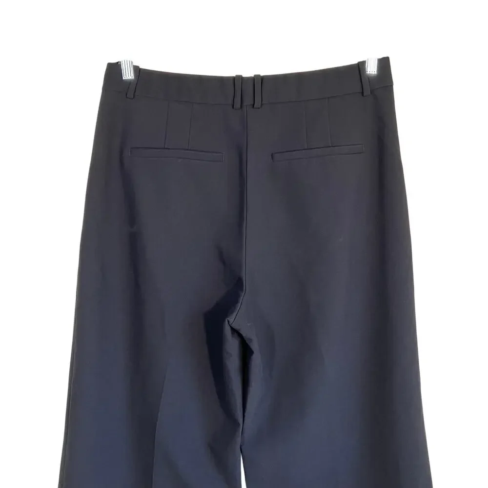 Abercrombie & Fitch Sz 31/12 Short Black Pleated Wide Leg Trouser Pants Classic